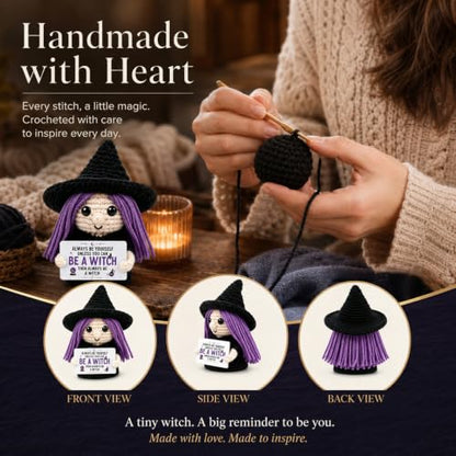 Witchy Gift for Women - Handmade Crochet Witch Decor for Halloween & Home