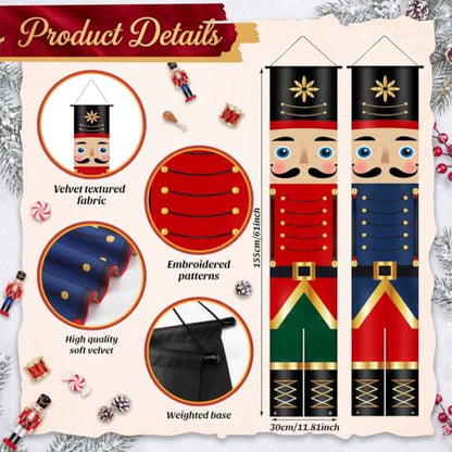 Nutcracker Christmas Banner 6 Pack - Vivid Color & Cute Soldier Decorations