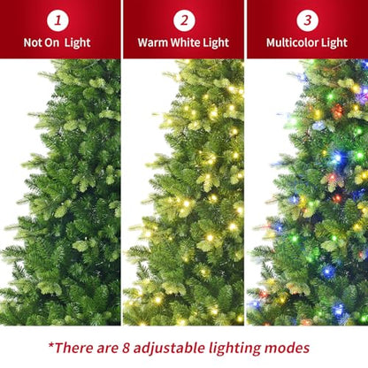 Pre-Lit 6ft Rotating Christmas Tree with 360° Base, 860 Tips, 8 Lighting Effects