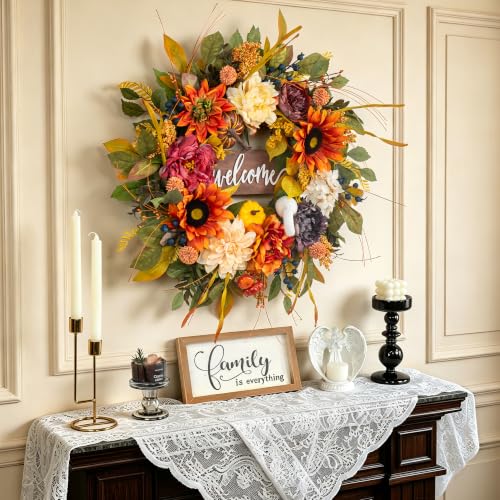 Fall Welcome Wreath - Vibrant Autumn Harvest Decor for Front Door