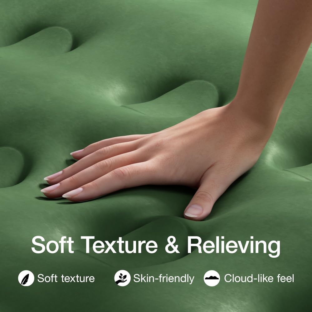 Zearna Twin Air Mattress with Built Pump, 16" Durable Blow Up Mattress Airbed, Comfortable Top Surface Inflatable Mattress for Camping Home & Portable Travel