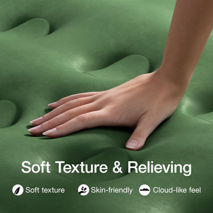 Zearna Twin Air Mattress with Built Pump, 16" Durable Blow Up Mattress Airbed, Comfortable Top Surface Inflatable Mattress for Camping Home & Portable Travel