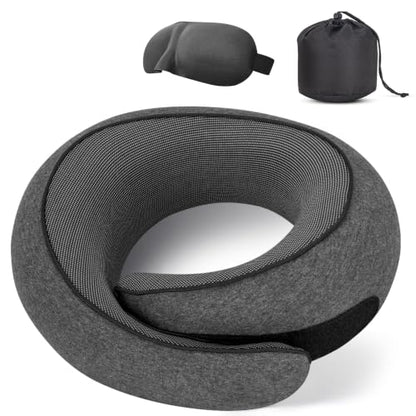 Travel Neck Pillow for Airplanes and Car - Dark Grey