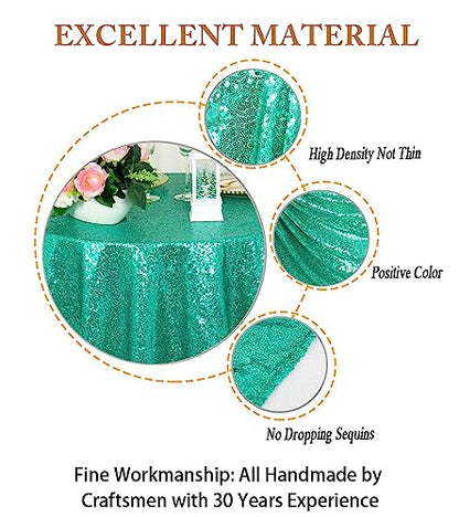 Green Sequin Tablecloth 36x36 Inch Square - Elegant Wedding & Party Decor