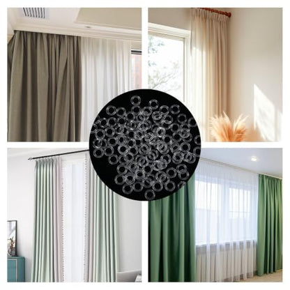 200PCS Transparent Plastic Shower Curtain Rings for Crafts & Repairs
