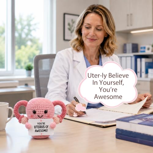 Uterus Plush Gift for Gynecology Doctors Women - Handmade Crochet Uterus Toy