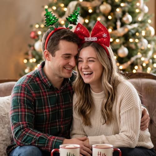 Christmas Headbands Set - Special Edition 12 Pack Holiday Costume Accessories for Women and Men