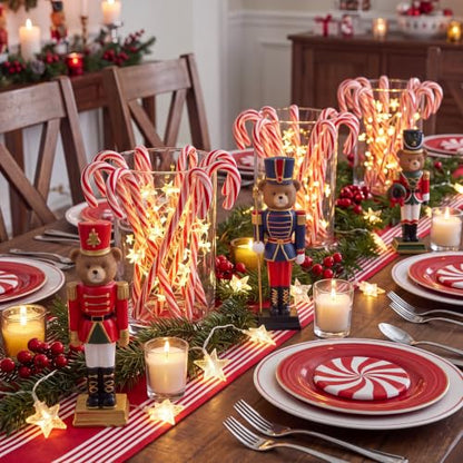 Christmas Bear Nutcracker Figurines Set - Standing Resin Holiday Decor, 3 Pieces