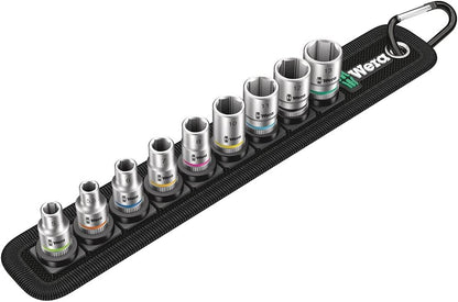WERA 05003883001 Socket Set - 9-Piece Zyklop 1/4" Drive for Ultimate Precision and Durability