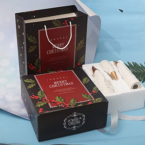 Santa Claus Figurine Christmas Reindeer Table Decor Set - 3 Pieces with Gift Box