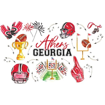 Reusable Plastic Cups 20oz Set for Parties and Tailgates - Athens Football Design