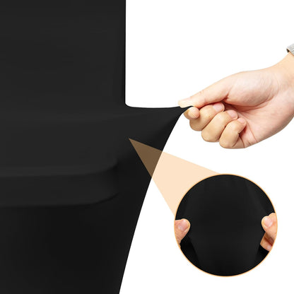 Skiennix 4-Foot Black Spandex Tablecloth - Fitted & Stretch, Washable, Wrinkle Resistant for Events & Parties