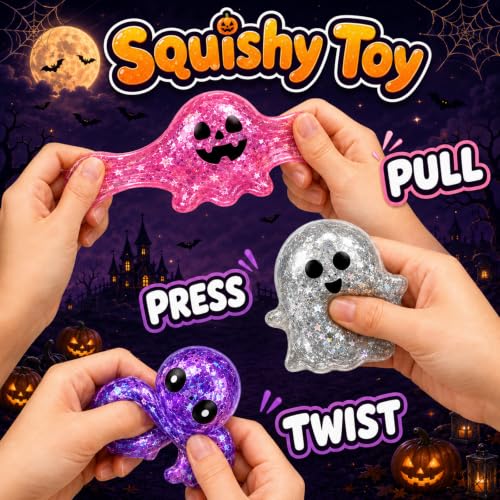 Halloween Advent Calendar 2026 Glitter Halloween Fidget Toy Set - 24 Spooky Designs