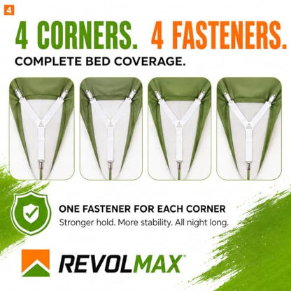 Adjustable Bed Sheet Straps 4 Pack - Non-Slip Fitted Sheet Holders