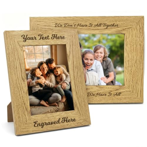 Personalized Wood Picture Frame - Natural Brown 4x6 & 5x7 Customizable Photo Frame