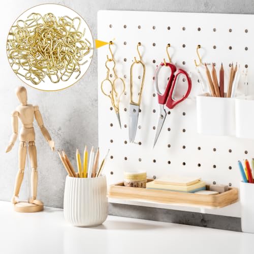 50 Pack Small Metal S Hooks - 1 Inch Gold Hanging Hooks for Organization