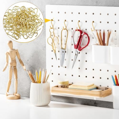 50 Pack Small Metal S Hooks - 1 Inch Gold Hanging Hooks for Organization