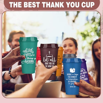 30 Pcs Christian Coffee Cups with Bright Color & Inspirational Quotes - Bulk Religious Gift Set