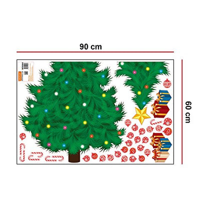 Christmas Decorations Wall Stickers Set - Traditional Christmas Tree Design