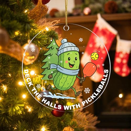 Pickleball Christmas Ornament - Funny Holiday Decor for Christmas Tree - Deck The Halls with Pickleballs - Gift for Pickleball Lovers