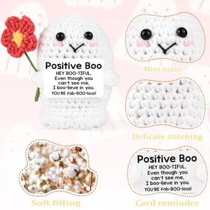 Halloween Ghost Gifts - Positive Boo Crochet Decor for Women & Men - Variation of THIS listing
