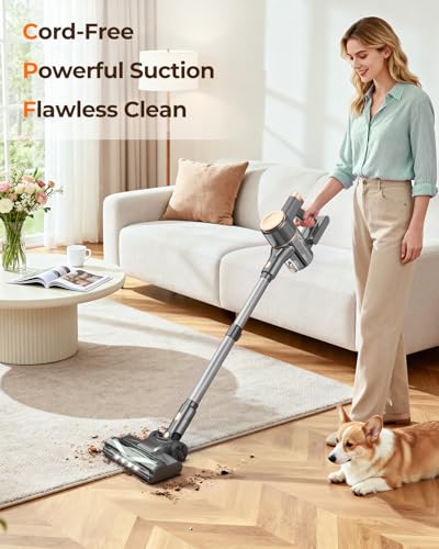 Lightweight Cordless Stick Vacuum Cleaner with Powerful Suction, 40 Min Runtime