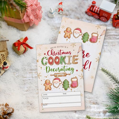 Christmas Party Invitations with Envelopes - Festive Holiday Card Set