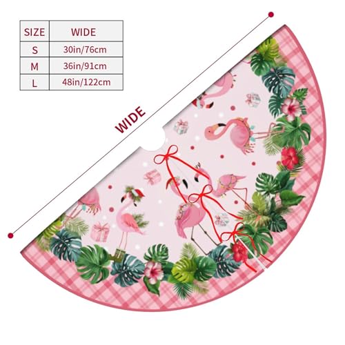 Pink Flamingos Christmas Tree Skirt 36 Inch Holiday Decor - Medium Flamingos