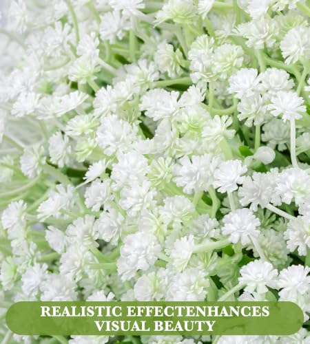 40 Pcs Artificial Baby's Breath Flowers for Wedding & Home Decor - Real Touch Faux Flowers