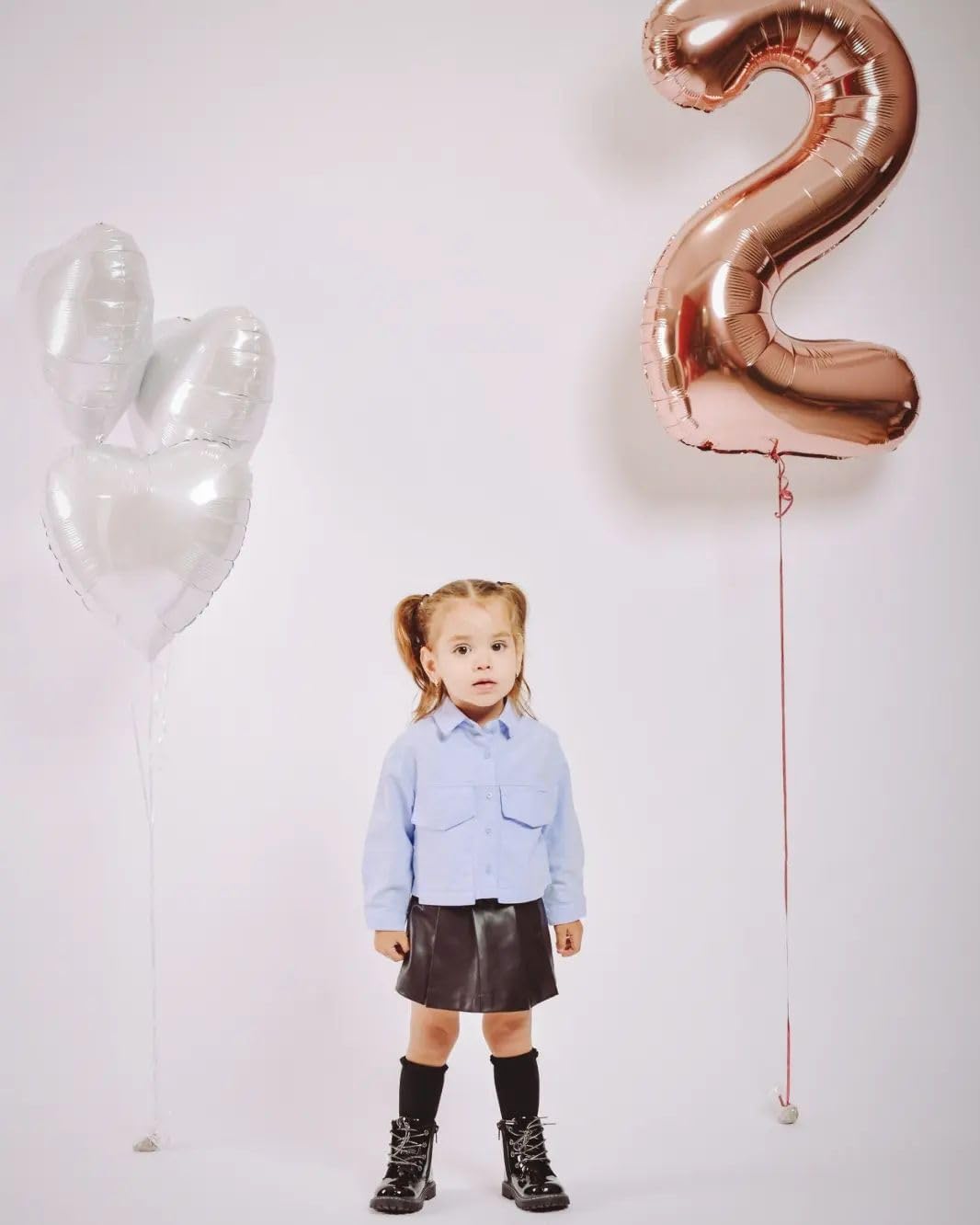 Rose Gold Number 2 Balloon - 40 Inch Birthday Decoration for Second Birthday Party Supplies