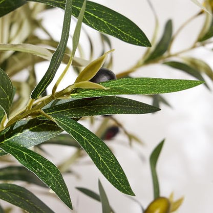 Small Faux Olive Tree 3FT with White Planter - Realistic Artificial Indoor Plant