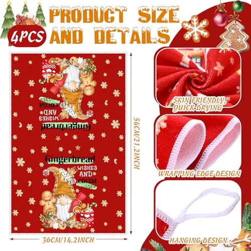 Christmas Kitchen Accessories Set - Red Gingerbread Man Variation, 12-Piece