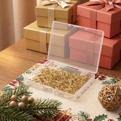 100Pcs Gold Holiday & Halloween Ornament Hooks for Christmas & Party Decor