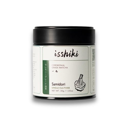 Isshiki Matcha Powder - Premium Ceremonial Grade Samidori Green Tea from Uji, Japan - 30g Tin for 20 Servings