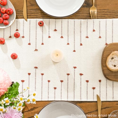 Caramel Boho Table Runner 12x120 Inch for Farmhouse Rustic Home Decor
