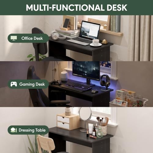 Furinno Simplistic 31-Inch Computer Desk - Small Office Desk Black Espresso