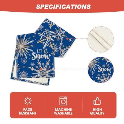 Snowflakes Winter Table Runner 13x120 Inch Blue Home Decor for Parties