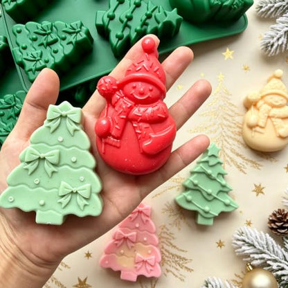 Christmas Snowman & Green Christmas Tree Silicone Molds for DIY Crafts