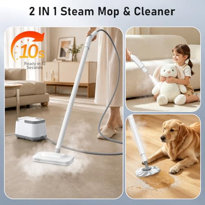 Portable Handheld Steam Cleaner with 21 Accessories for Home & Car Cleaning