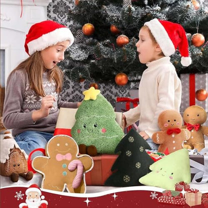 Cute Green Tree Plush Pillow 17.7in Decorative Sofa Cushion
