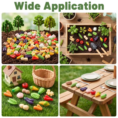 100PCS Fake Vegetable Resin Miniatures for Crafts and Decor