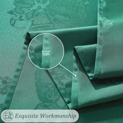 Christmas Tablecloth 60x84 Inch Green Jacquard Spill Proof Non Slip Holiday Decor