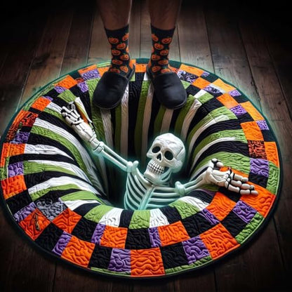 55 Inch 3D Halloween Rug with Depth Illusion Non-Slip Floor Mat for Home Party Decor