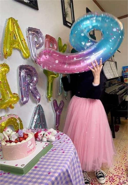 Starry Sky 40-Inch Number 0 Balloon - Perfect for 10th to 60th Birthday Celebrations | Party Decorations