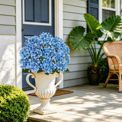 Hydrangea Artificial Tree 3ft Blue Flower with Ground Spikes - Set of 2