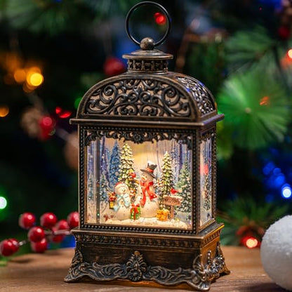 10.125 Inch Snowman Snow Globe with Music & Lights - Christmas Decor Gift