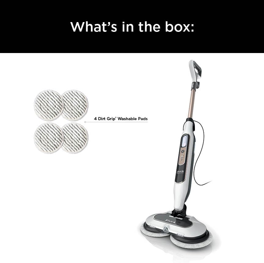 Shark Steam & Scrub Hard Floor Steam Mop - All-in-One with Steam Blaster Technology & LED Headlights | S8201, Rotator White