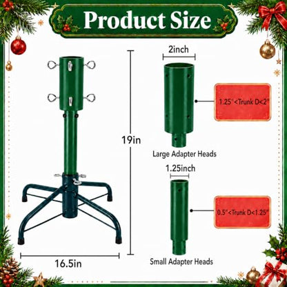 19-Inch Adjustable Christmas Tree Height Extender Kit with Tree Stand
