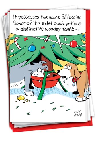 NobleWorks Christmas Funny Greeting Cards Boxed Full-Bodied Flavor - 12 Pack