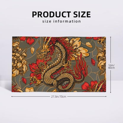 Black Dragon Pattern Fast Absorbing Polycotton Daily Towel for Home & Travel